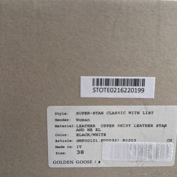 Golden Goose Super-Star Classic Black Size 38 Made in Italy NIB - Picture 10 of 11